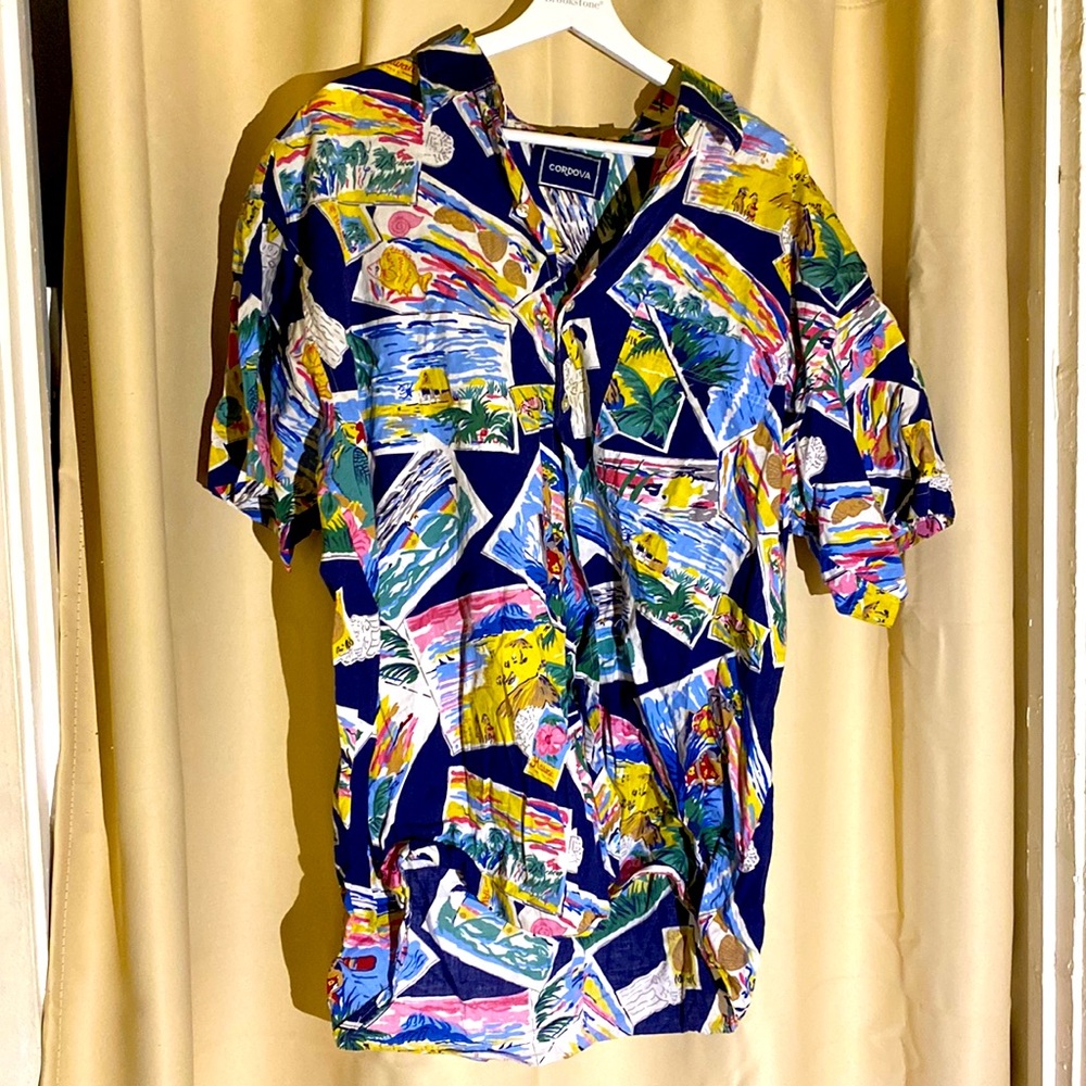 Tropical Pattern Casual Button-Up Shirt